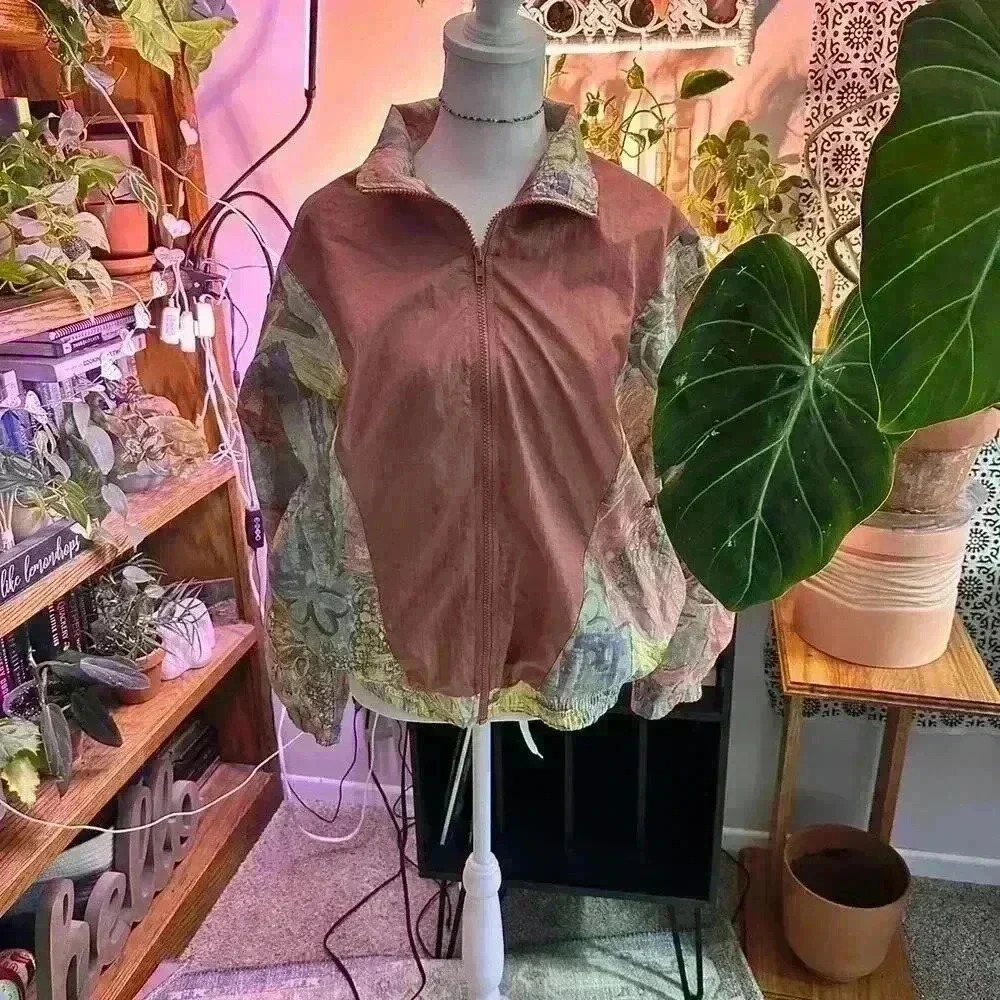 Vintage SPORTS ACCENT | Pink Floral Sports Windbreaker | SZ M